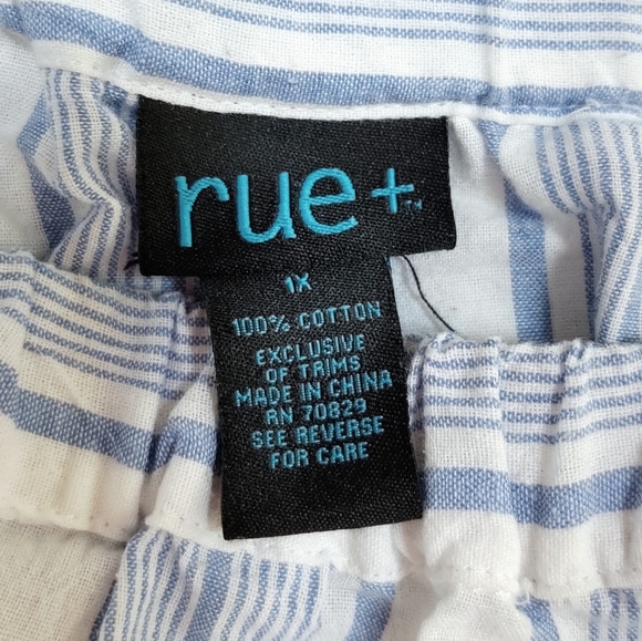 Rue21 Blouse Light Blue & White Striped Size 1X - Picture 6 of 10
